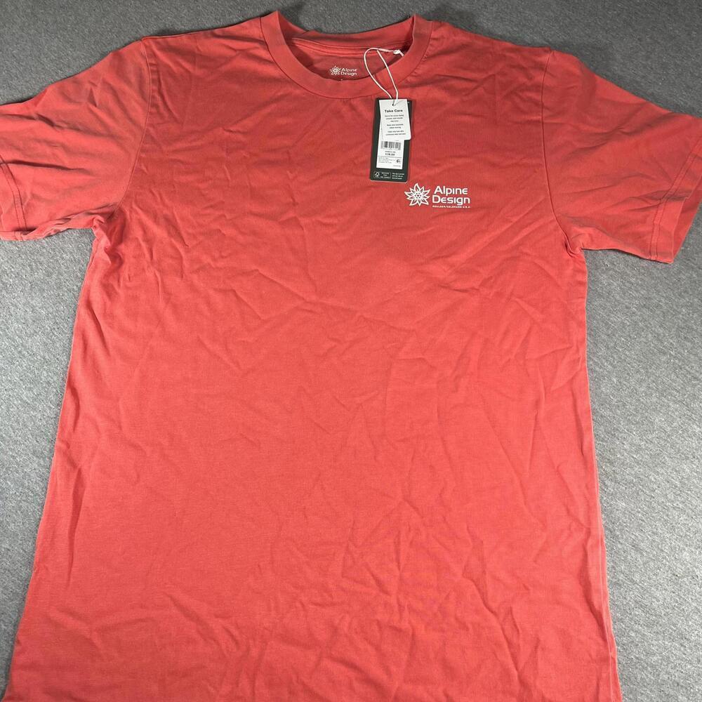 New With Tags Alpine Design USA Boulder Colorado Men's Small Red Short T-Shirt